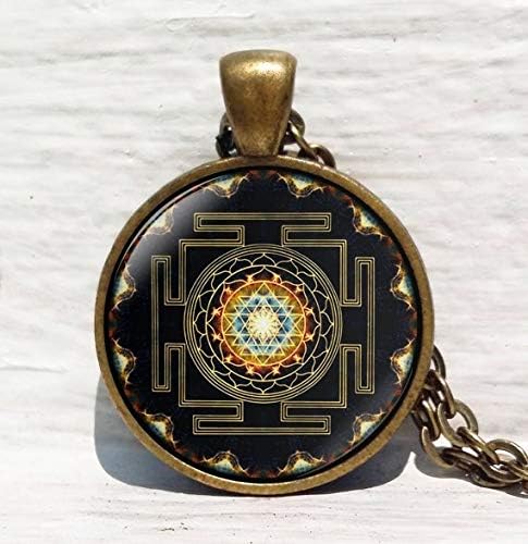Bloody devil Sri Yantra Pendant, Sacred Geometry Jewelry, Sri Yantra Jewelry, Jewelry for Men, Necklace for Men, Sri Yantra Necklace, Buddhist