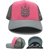 Cult of Individuality New Primary Clean Vintage Mesh Trucker Sueded Gray Hot Pink Era Snapback Hat