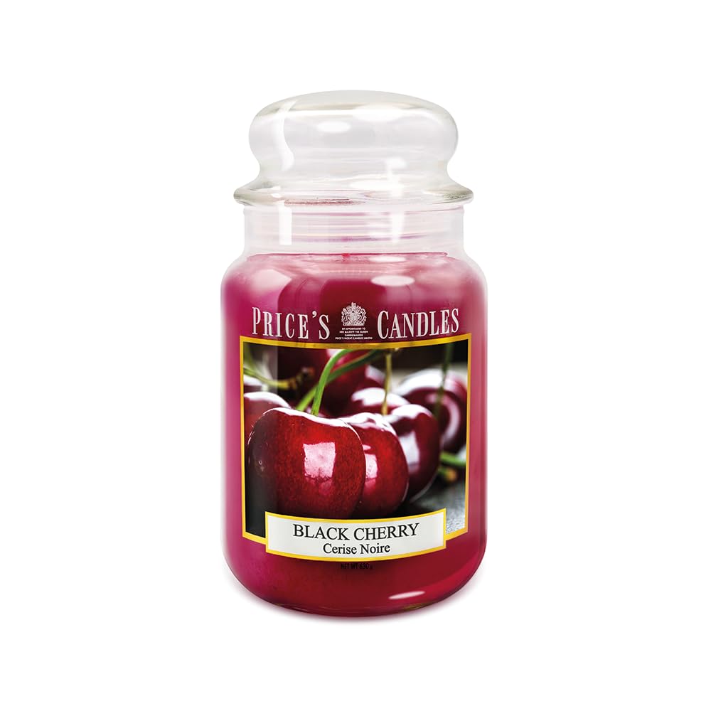 Price's - Black Cherry Large Jar Candle - Sweet, Delicious, Quality Fragrance - Long Lasting Scent - Up to 150 Hour Burn Time