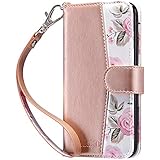 ULAK iPhone 8 Wallet, iPhone SE Wallet 2020, iPhone 7 Flip Wallet Case, PU Leather Wallet Kickstand Card Holder Shockproof Protective Cover for iPhone 7/8/Phone SE 2nd Generation 4.7 inch, Rose Gold