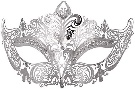 KANGJIABAOBAO Dance mask Metal Mask High-grade Gold-plated Silver Mask Masquerade Props Cosplay Night Club Party Mask For Girls, Ladies, Women Cosplay masks (Color : Silver, Size : Universal)