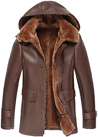 LINAILIN Mens Shearling Jacket 