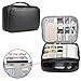 BUBM Electronic Organizer, PU Double Layer Travel Accessories Storage Bag for Cord, Adapter, Battery, Camera and More-a Sleeve Pouch for iPad or up to 9.7