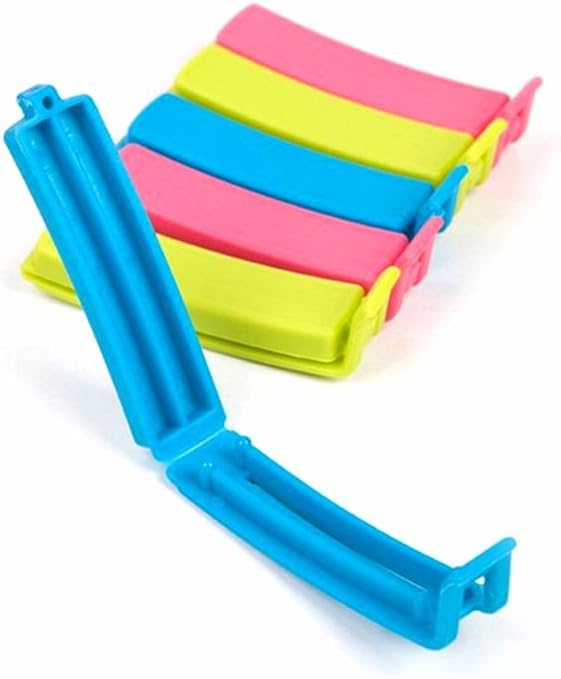 6PCS Bag Sealing Clips Plastic Rack Holder Kitchen Food
