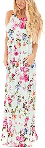 Misschicy Womens Floral Printed Boho Maxi Summer Long Dresses