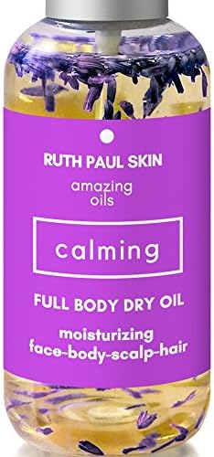 Full Body Oil Moisturizing Oil For Normal to Dry Skin Face Hair Cuticle Scalp Nails. Essential Oil, Coconut, Argan, Jojoba & Sweet Almond Oil Blend. 4oz (Lavender)