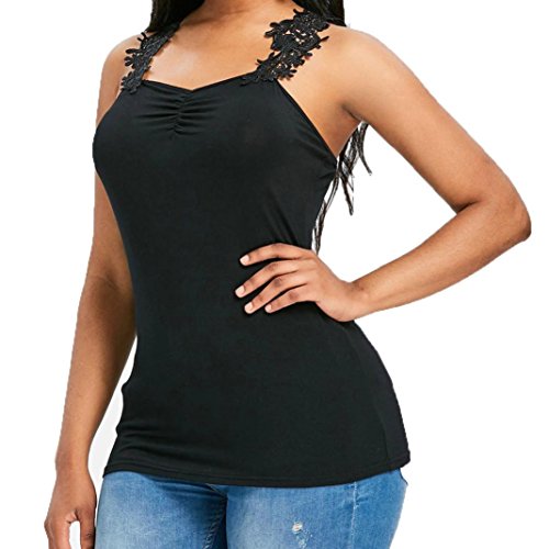 Click Here to See More Images NREALY Women Solid Casual Applique Straps Slim Fitted Tank Top Blouse