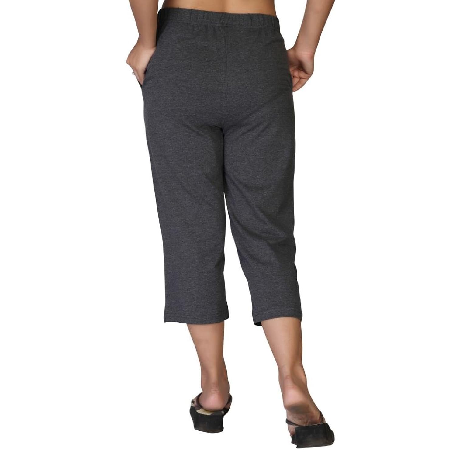 clifton women's solid capri - charcoal melange