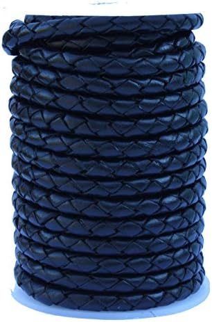 Bolo Leather Cord, 10 Meters Spool, 6.0 Millimeter Black