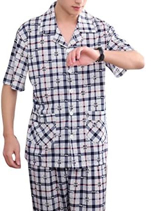 Freely Mens Short Sleeve Button Down Pajama Lounge Set Pajama 6 2XL