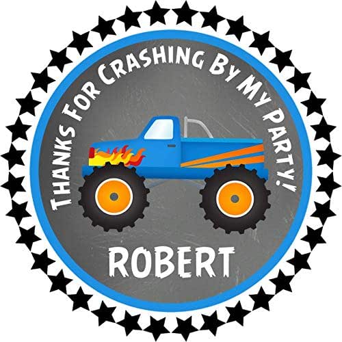 Amazon Com Monster Truck Birthday Party Sticker Labels Monster