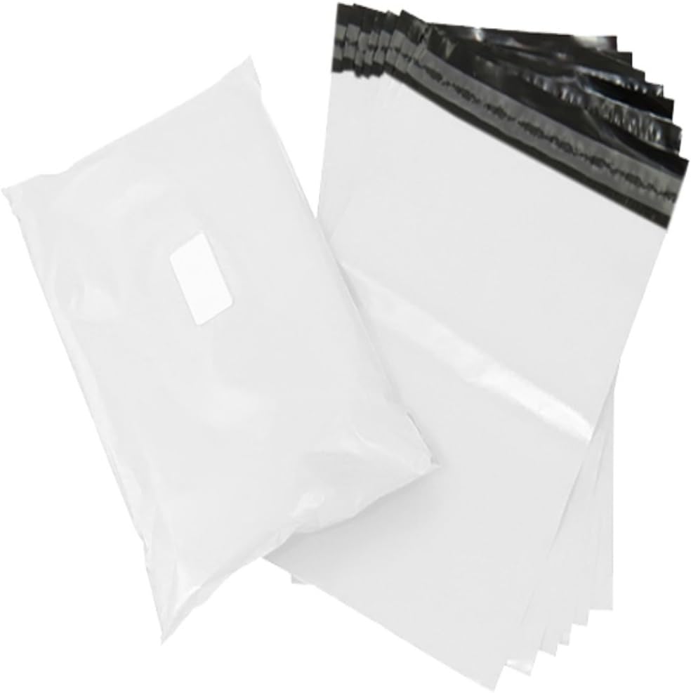50 STRONG WHITE COLOUR PLASTIC SELF SEAL PACKAGING MAILING BAGS - SMALL SIZE 6 x 9" 170 x 240mm 60mu PEEL SEAL POLYTHENE OPAQUE POSTAL PACKING POSTAGE MAIL SACKS ENVELOPES MAILERS