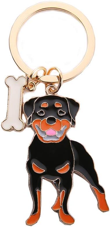 Dog Key-ring Keychain,10cm Cute Metal Dog Keychain Keyring Keyfob Bag Charm Best Birthday (Rottweiler)