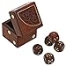 AMERINDIAN Wooden 5 Dice Set with Storage Box 20MM D6 Gaming Dice