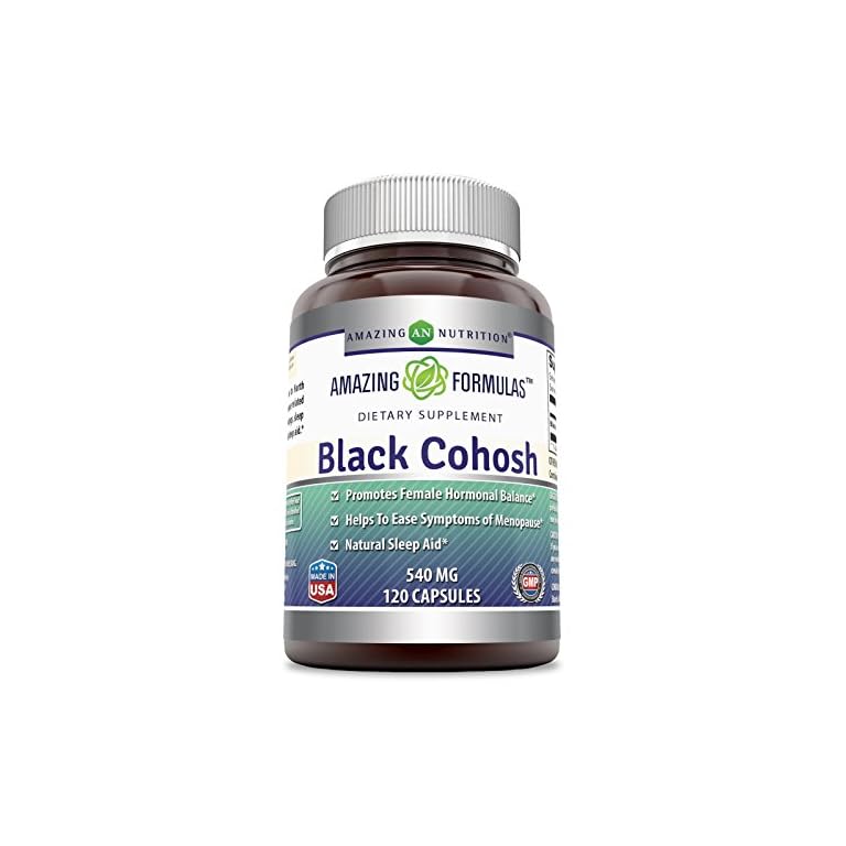 Amazing Formulas Black Cohosh, 540mg Supplement with Pure Root Extract