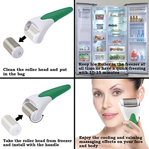 Ice Roller，SPANLA 2 Ice Rollers for Face & Eye,Puffiness,Migraine,Pain Relief and Minor Injury. (Green) - Thumbnail 4