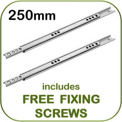 Express Fittings Metal Drawer Runners 17mm Wide X 250mm Per