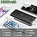 Portable Charger,24000mAh Power Bank EMNT 2.4A Quick Charge 2.0 Compact USB Type C Port External Battery Pack Compatible Smartphones,iPhone X iPhone 8,Ipad,Samsung Galaxy S8,Tablets and More-Black