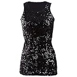 HDE Women's Shiny Sequin Tank Top Embellished Sparkly Sleeveless Party Shirt