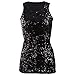HDE Women's Sequin Tank Top Sleeveless Base Layer Sparkle Glamour Shirt