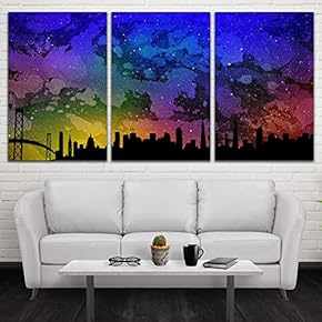 3 Panel Canvas Wall Art Starry Space Pictures Home Wall Decorations for Bedroom Living Room Paintings Canvas Prints Framed - 16"x24" x 3 Panels