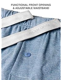 David Archy - Pijama de manga larga para hombre, algodón jaspeado, a rayas