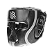 Sanabul Essential Boxing Headgear for Men & Women, Muay Thai MMA Headgear with Protective Padding, Full Face Coverage for Sparring Training, Silver, S/M