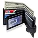 Black Leather - Safe Wallet for Men's Premium Trifold - with RFID Blocking and Coin Pocket - Your money is safe