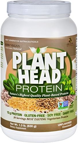 2Pack! Genceutic Naturals Plant Head Protein - Unflavored - 1.3 lb