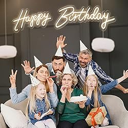 DIVATLA 66"/39" Extra Large Happy Birthday Neon