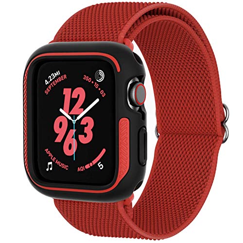 ایگرد | قیمت و خرید Loxoto Stretchy Solo Loop Bands with Case for Apple  Watch 44mm, Bumper Apple Watch Case Cover with Adjustable Stretch Braided  Sport Elastics Band Strap Fit for iWatch