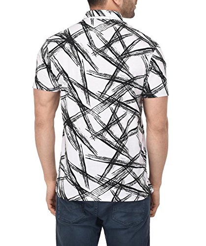 vivid bharti collar half sleeve white printed premium quality t-shirts