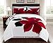 8 Pieces Burgundy Red Black White Grey floral Comforter Bed-in-a-bag Set Queen Size Bedding + Sheets