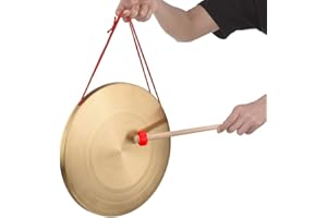 1set 32 Cm Hand Gong Cymbals Brass Copper Gong Chapel Opera Percussion Instrument with Round Play Hammer