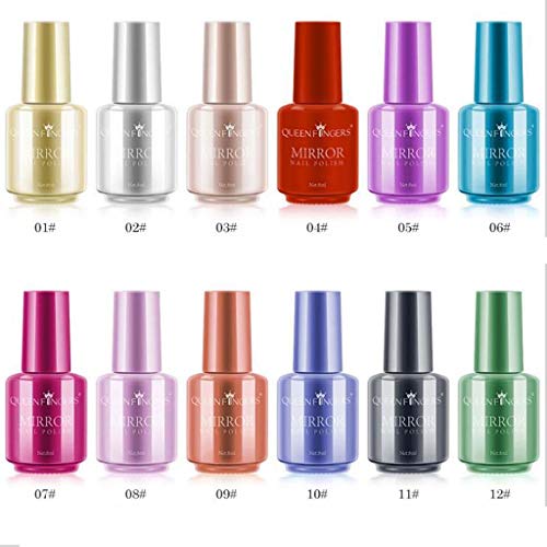Nail Lacquers,Mirror Nail Polish Plating Silver Paste Metal Color Stainless Steel Mirror Silve,Metal, Nail Art Accessories,