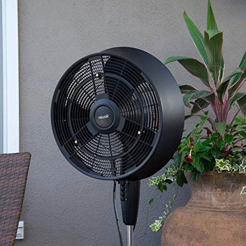 NewAir, AF520B, Outdoor Misting Oscillating Pedestal Fan with Five