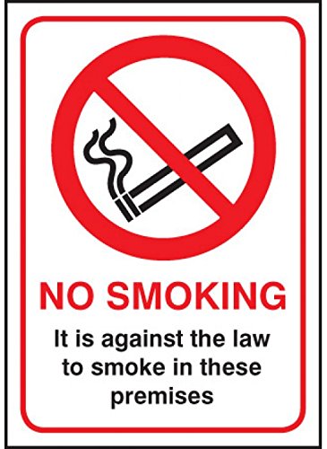 Caledonia Signs 53043 No Smoking it is Against the Law Sign, A5 RP