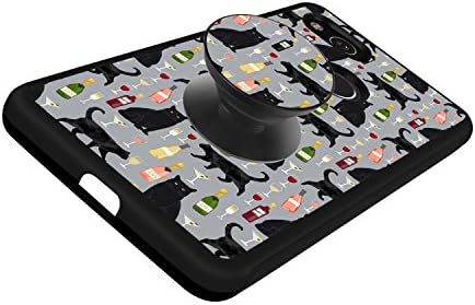 Black Cat Google Pixel XL 2 Case, Customizable TPU Shock Absorption Protective Pixel XL2 Case Cover with Multifunction Pop Mount Holder for Google Pixel 2 XL - Black Cat 3