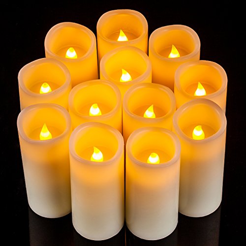 Flameless Candles Flickering LED Candles Set of 12 (D2.2" X H5