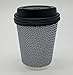 [600 SET]Harvest Pack 8 oz Disposable Coffee Cups, Insulated Ripple Double-Walled Paper Cup with Lid, Black and White Geometric, Tea Hot Chocolate Drinks To go coffee cups