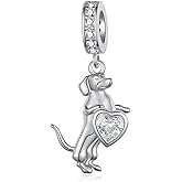 SVODEA Dachshund Charm 925 Sterling Silver Wiener Dog Charm Cute Animal Dog Jewelry Gifts for Women