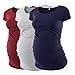 Liu & Qu Womens Maternity Tops Short Sleeve Round Neck Pregnancy Shirts 3 Packs