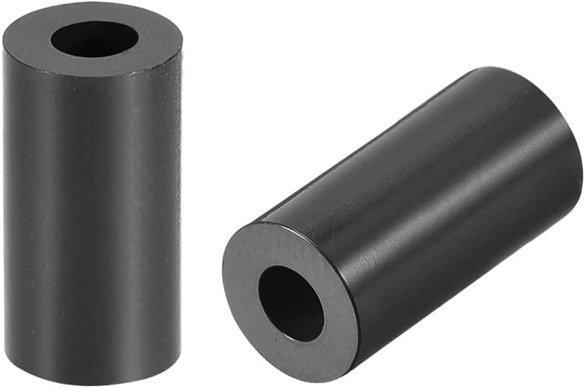 sourcing map ABS Round Spacer Washer 3.2mm ID 7mm OD 14mm Length for M3 Screws Block Black 250Pcs