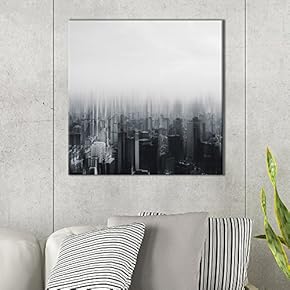 Square Buildings in Black White Blurry Effect