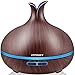 URPOWER 400ml Essential Oil Diffuser Wood Grain Diffuser with Auto Shut-Off, Aromatherapy Oil Diffuser Humidifier and 4 Timer Settings Humidifiers Diffusers for Essential Oils for Bedroom Office