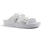 Qtdstz Women's Comfort Slides Double Buckle Adjustable EVA Flat Sandals