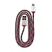 360 Electrical 360401 QuickCharge Braided Micro USB Cable, 3'/0.9m, Red