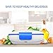 YOUDirect Car Use Electric Heating Bento Lunch Box - Portable Meal Heater Car Plug Food Warmer Stainless Steel Heating Food Container Leak-Proof Food Boxes (Blue)