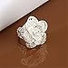 NYKKOLA Jewelry 925 Style Beautiful Classic Rose Flower Sterling Silver Ring(Q)