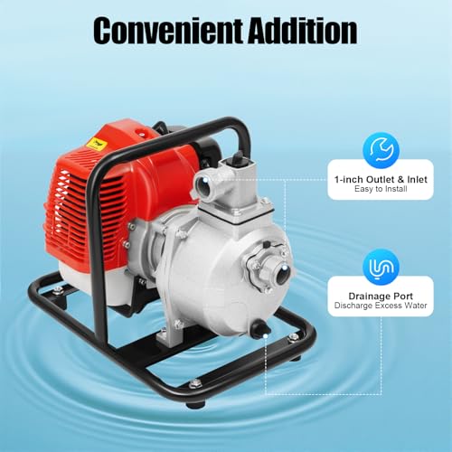 Gas Water Pump 1 Inch 2 Stroke 43CC 1.7HP Gasoline Engine High photo 12